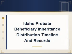 Idaho Probate Beneficiary Inheritance Distribution Timeline and Records